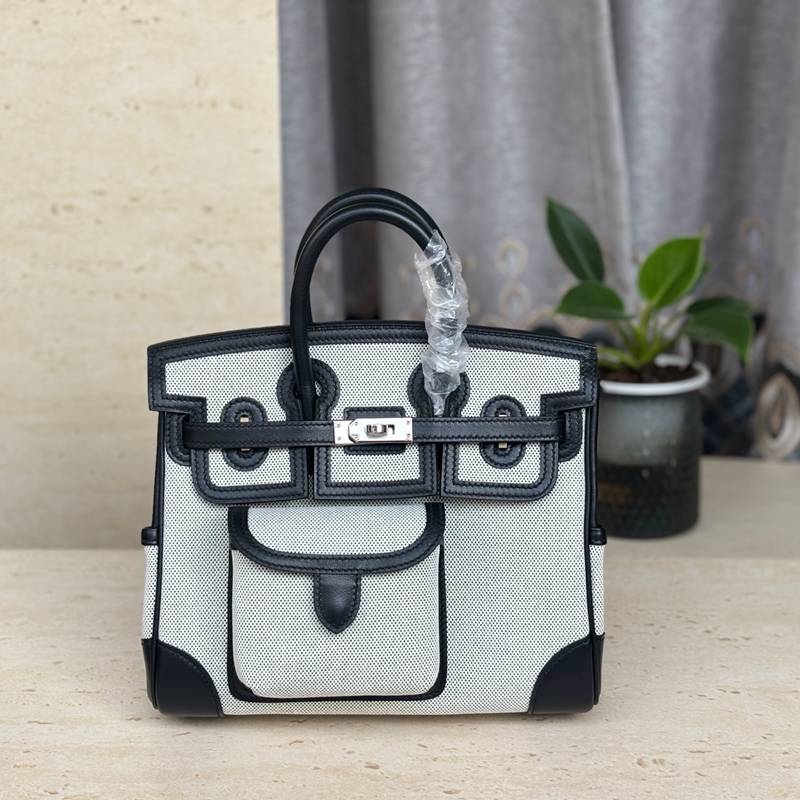 HERMES バーキン 25 カーゴ キャンバス×スウィフト レディース 25×20×13cm