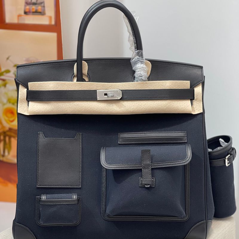 HERMES HAC 40 カーゴ キャンバス×スウィフト メンズ 40×30×15cm