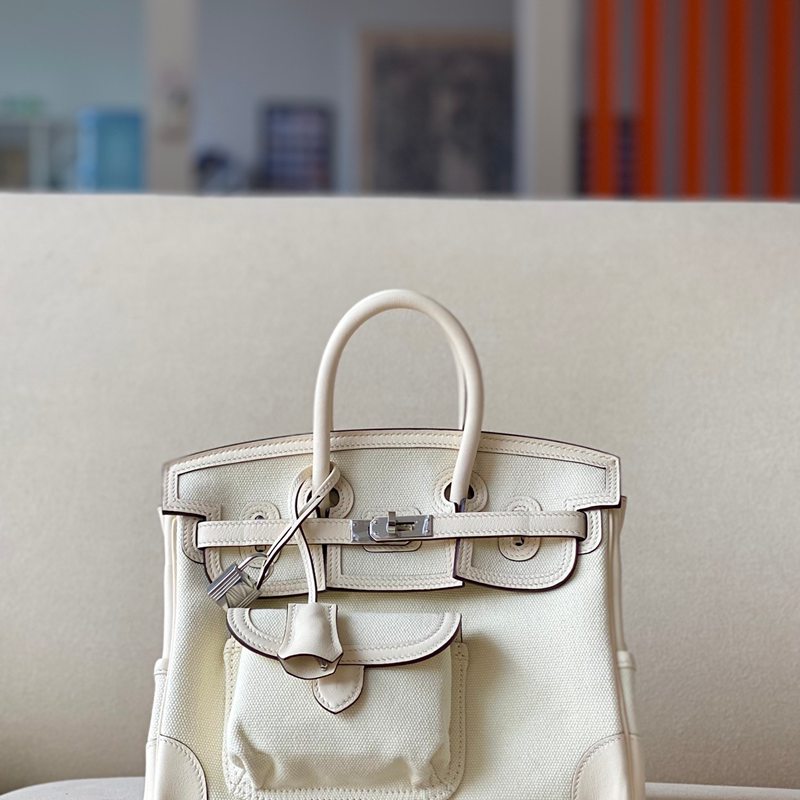 HERMES バーキン 25 カーゴ キャンバス×スウィフト レディース 25×20×13cm