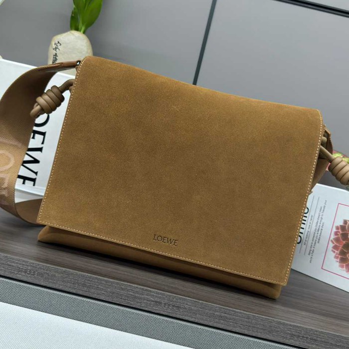 LOEWE フラメンコ サッチェル スエード レザー ユニセックス 34×24×12cm