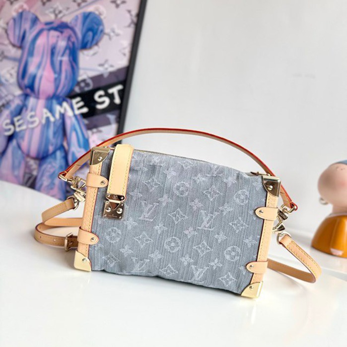 LOUIS VUITTON サイドトランク ショルダーバッグ モノグラムデニム メンズ 23.5×16×8.5cm