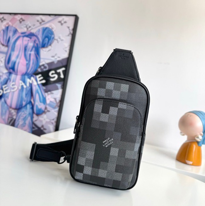 LOUIS VUITTON アベニュー スリングバッグ ダモフラージュ キャンバス メンズ 33×16×5.7cm