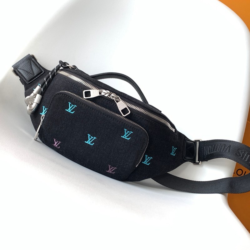 LOUIS VUITTON ラッシュ ウエストバッグ グラデーションデニム メンズ 37×14×13cm