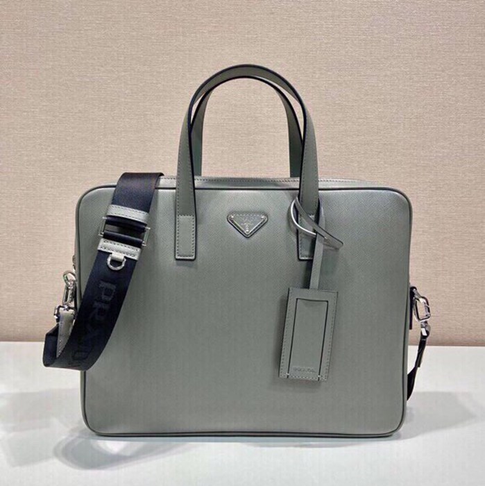 PRADA ブリーフケース サフィアーノレザー メンズ 36×28×4cm