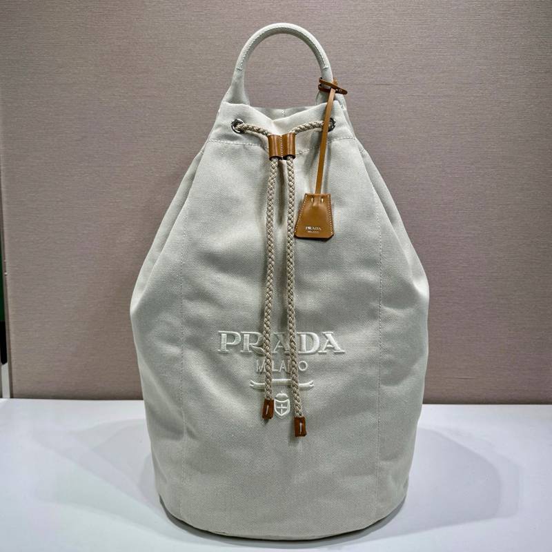 PRADA トラベルバッグ リネンブレンド メンズ 34×55×34cm