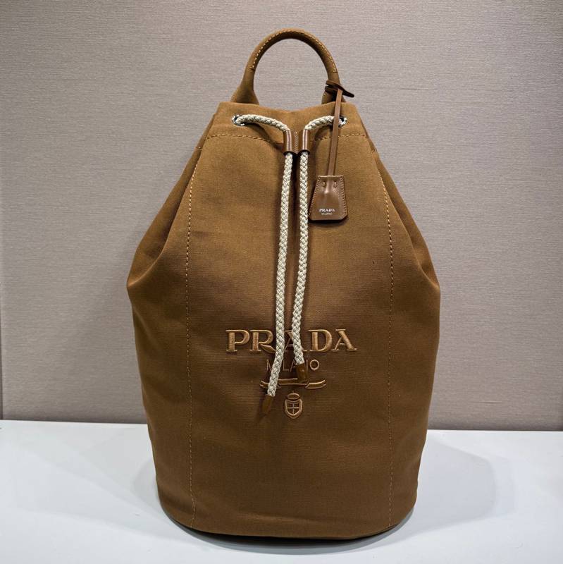 PRADA トラベルバッグ リネンブレンド メンズ 34×55×34cm