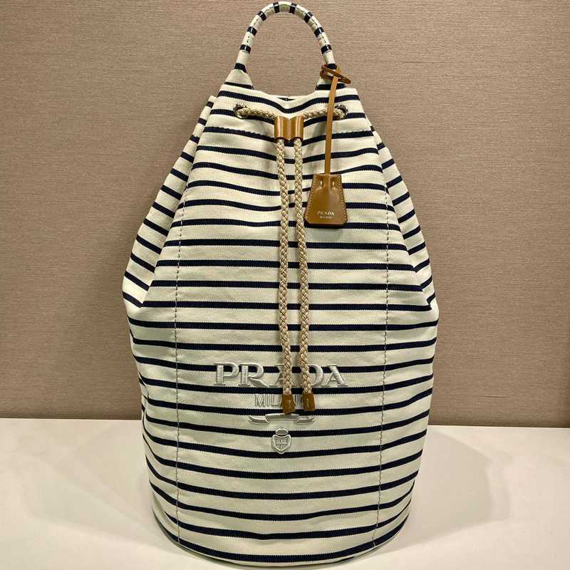 PRADA トラベルバッグ リネン メンズ 34×55×34cm