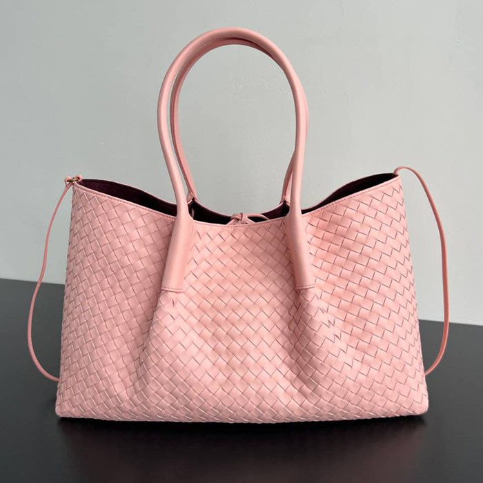 BV トートバッグ レザー ハンドバッグ 編み込み 23×43×14.5cm