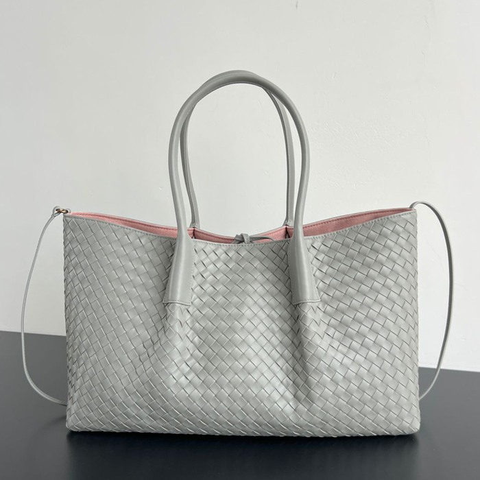 BV トートバッグ レザー ハンドバッグ 編み込み 23×43×14.5cm