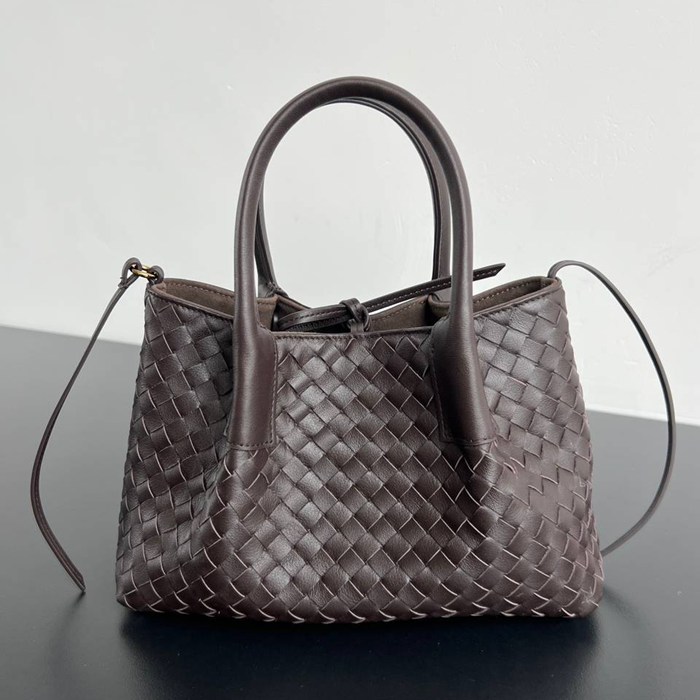 BV トートバッグ レザー ハンドバッグ 編み込み 15×24×12cm