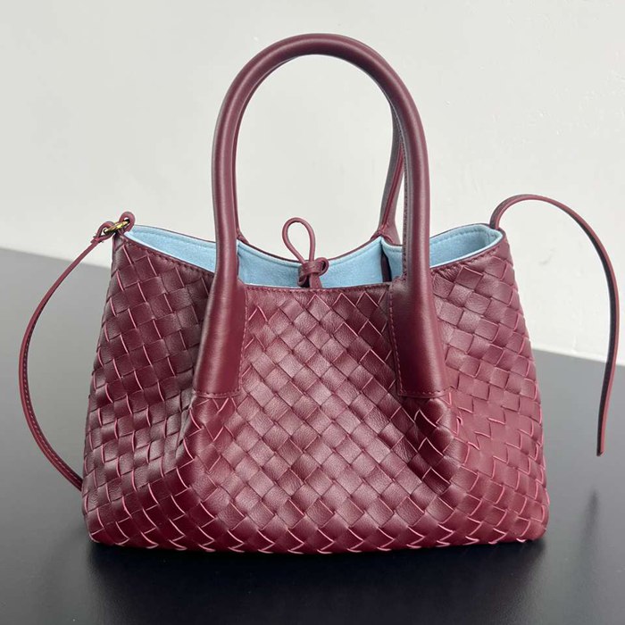 BV トートバッグ レザー ハンドバッグ 編み込み 15×24×12cm