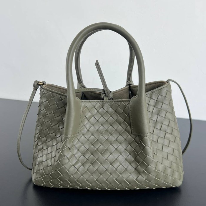 BV トートバッグ レザー ハンドバッグ 編み込み 15×24×12cm