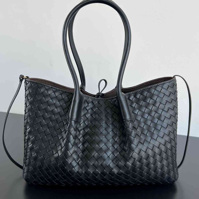 BV トートバッグ レザー ハンドバッグ 編み込み 34×20×14cm