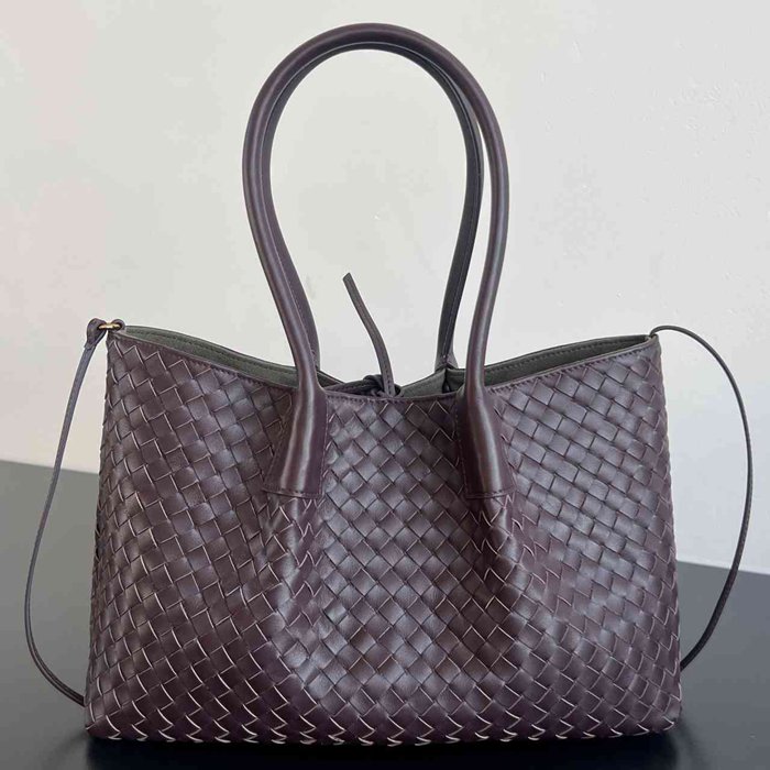 BV トートバッグ レザー ハンドバッグ 編み込み 34×20×14cm