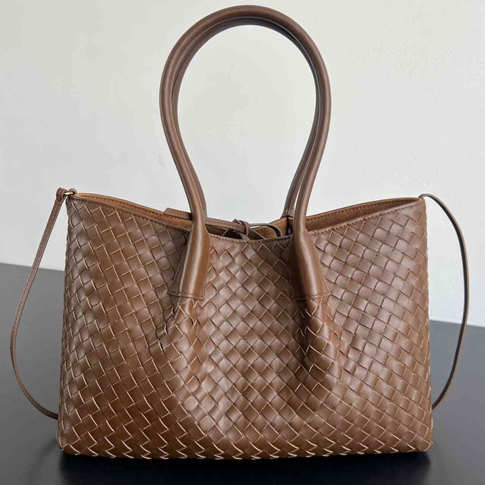 BV トートバッグ レザー ハンドバッグ 編み込み 34×20×14cm