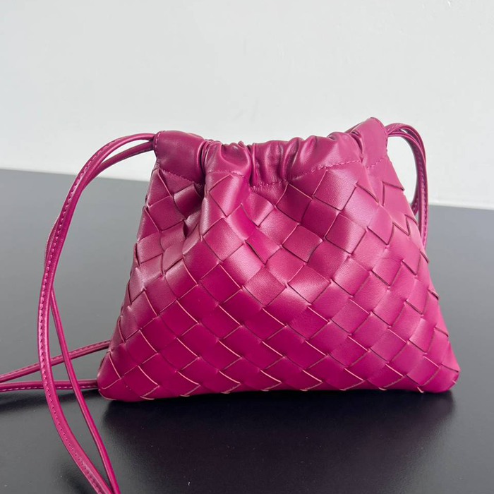 BV トートバッグ ショルダーバッグ レザー 抽繩 ダストバッグ 21×16.6×1cm