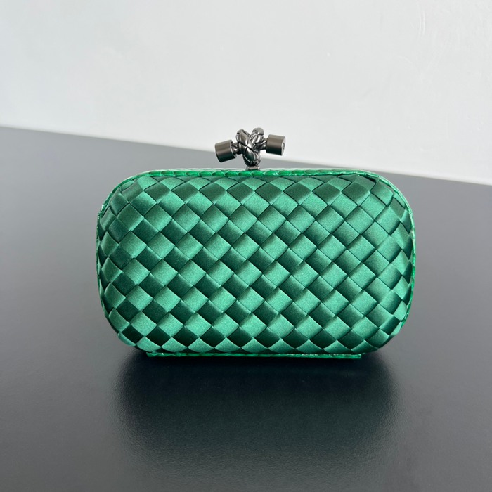 BOTTEGA VENETA ノット シルク編み スネークスキン クラッチ レディース 16×10×5cm