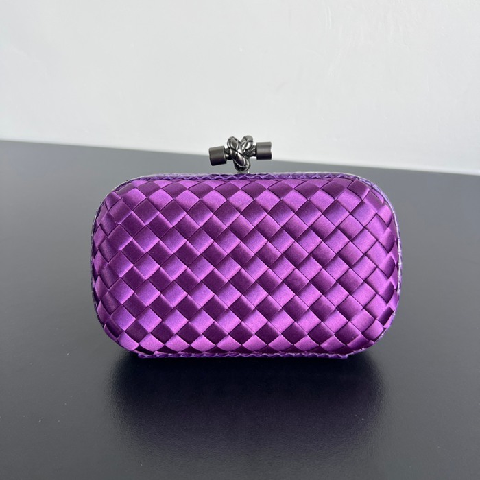 BOTTEGA VENETA ノット シルク編み スネークスキン クラッチ レディース 16×10×5cm