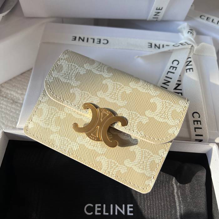 CELINE トリオンフ カードケース カーフレザー レディース 10.5×7×1cm