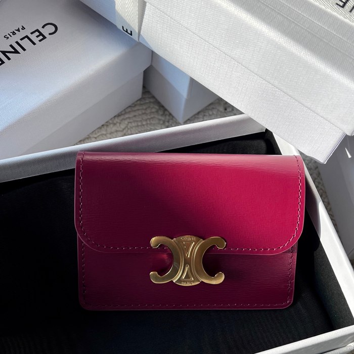 CELINE トリオンフ カードケース カーフレザー レディース 10.5×7×1cm