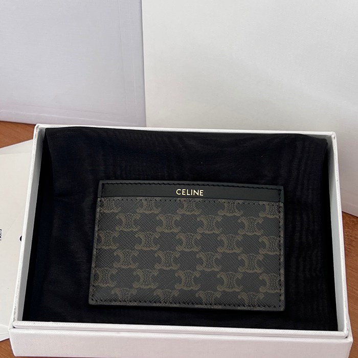 CELINE トリオンフ カードケース カーフレザー レディース 10.5×7cm