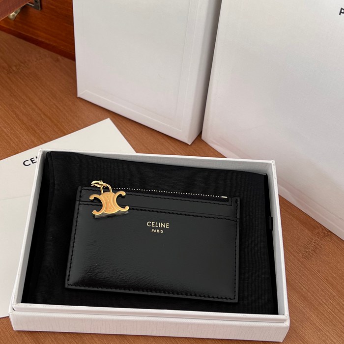 CELINE トリオンフ ジッピーカードケース カーフレザー レディース 11×7.5×1cm