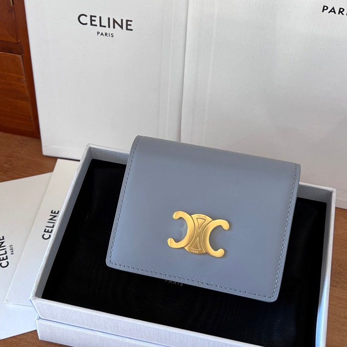 CELINE トリオンフ 名刺入れ カーフレザー レディース 10.5×8×3.5cm