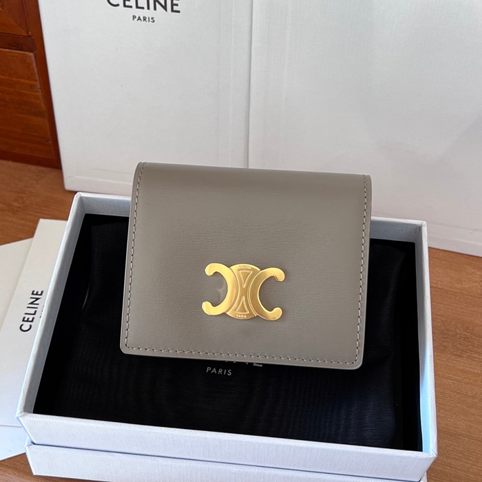 CELINE トリオンフ 名刺入れ カーフレザー レディース 10.5×8×3.5cm