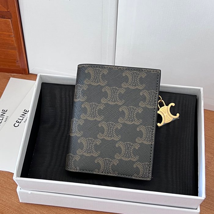 CELINE トリオンフ ショートウォレット トリオンフ キャンバス レディース 9×10.5×2cm