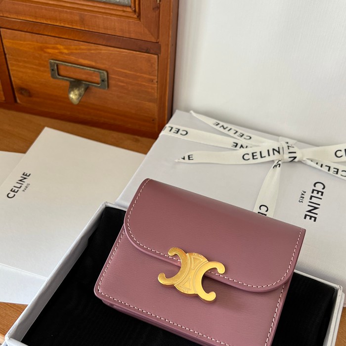 CELINE トリオンフ 名刺入れ カーフレザー レディース 10.5×8.5×3cm