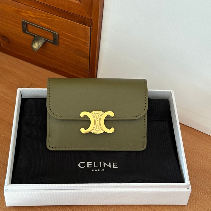 CELINE トリオンフ カードケース カーフレザー レディース 10.5×7×1cm
