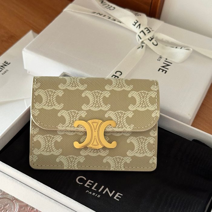 CELINE トリオンフ カードケース カーフレザー レディース 10.5×7×1cm