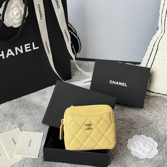 CHANEL コインパース カーフレザー レディース 11×9.5×1.5cm