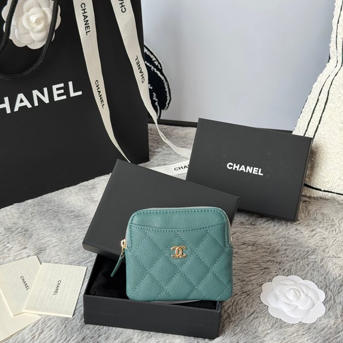 CHANEL コインパース カーフレザー レディース 11×9.5×1.5cm