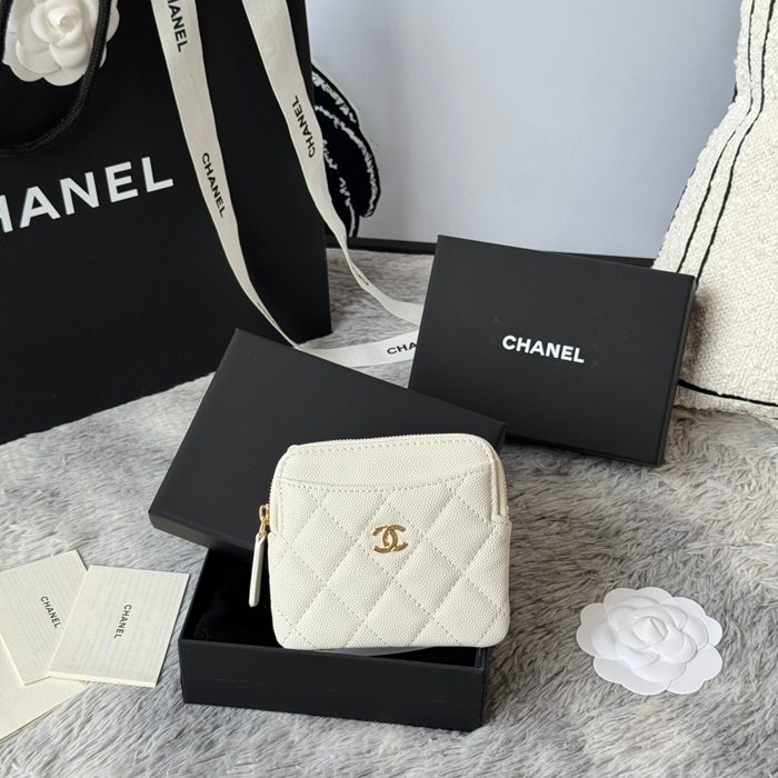 CHANEL コインパース カーフレザー レディース 11×9.5×1.5cm