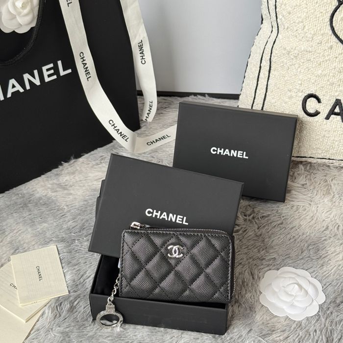 CHANEL L字ジップコインパース カーフレザー レディース 12×7cm