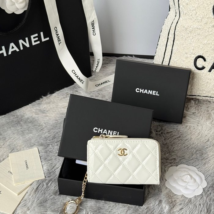 CHANEL L字ジップコインパース カーフレザー レディース 12×7cm