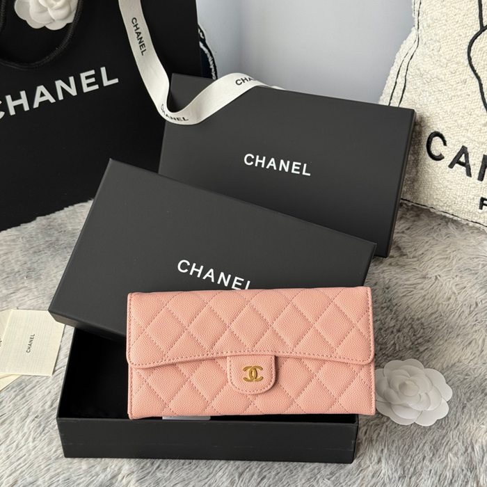 CHANEL CF ロングウォレット カーフレザー レディース 10.5×19×3cm