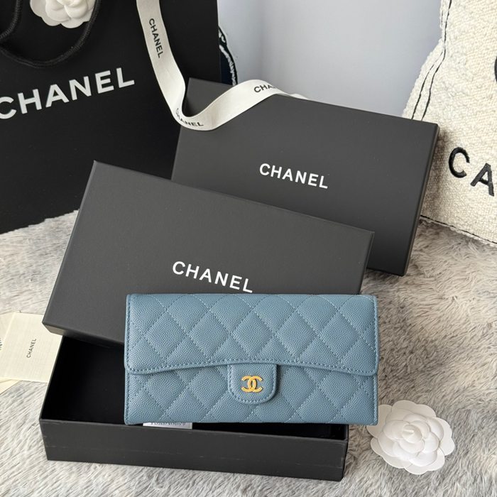 CHANEL CF ロングウォレット カーフレザー レディース 10.5×19×3cm