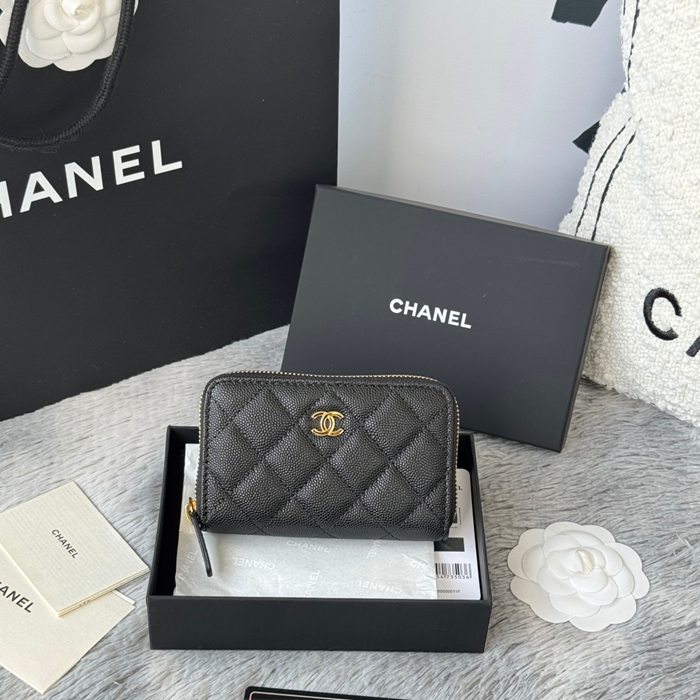 CHANEL 25C ジッピーウォレット カーフレザー レディース 12×8×2cm