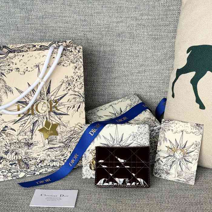 DIOR カードケース カーフレザー レディース 10.5×7.5×2.5cm