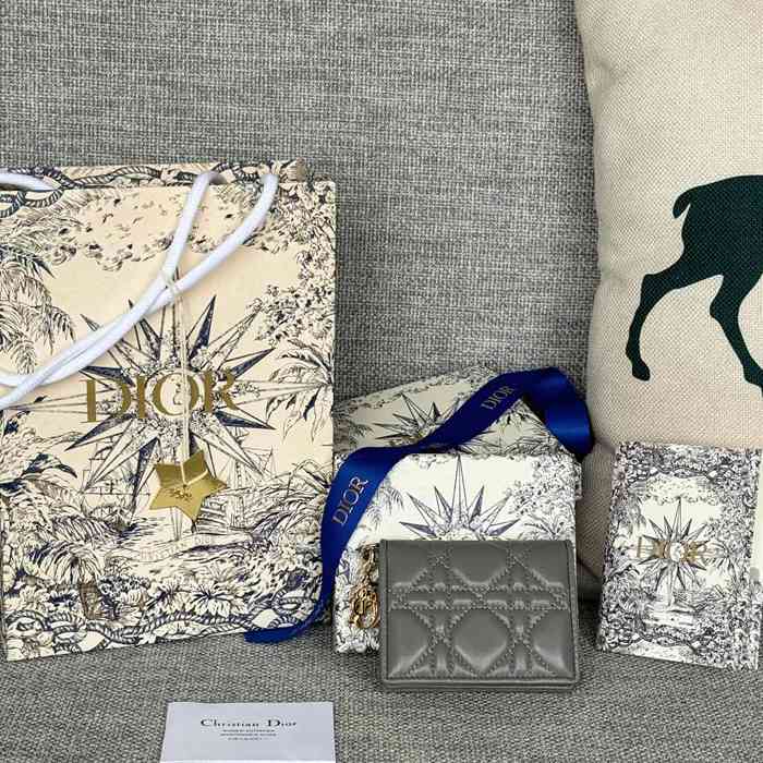 DIOR カードケース ラムスキン レディース 10.5×7.5×2.5cm
