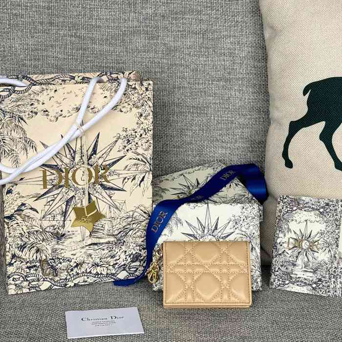 DIOR カードケース ラムスキン レディース 10.5×7.5×2.5cm