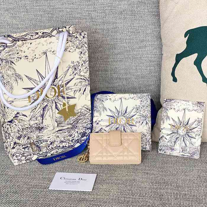 DIOR レディディオール 5スロットカードケース ラムスキン レディース 10.4×7×2cm