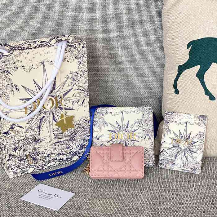 DIOR レディディオール 5スロットカードケース ラムスキン レディース 10.4×7×2cm
