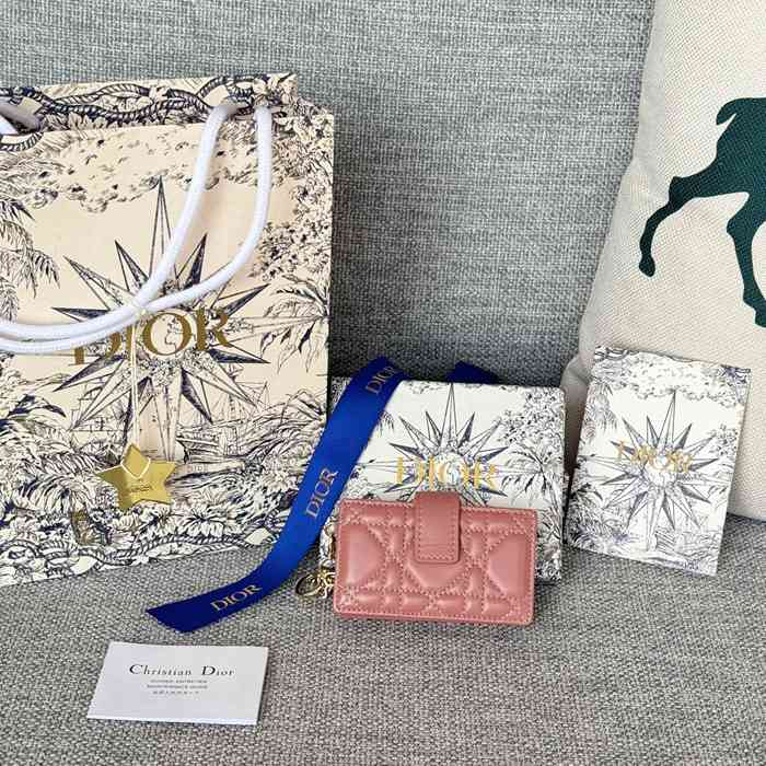 DIOR レディディオール 5スロットカードケース ラムスキン レディース 10.4×7×2cm