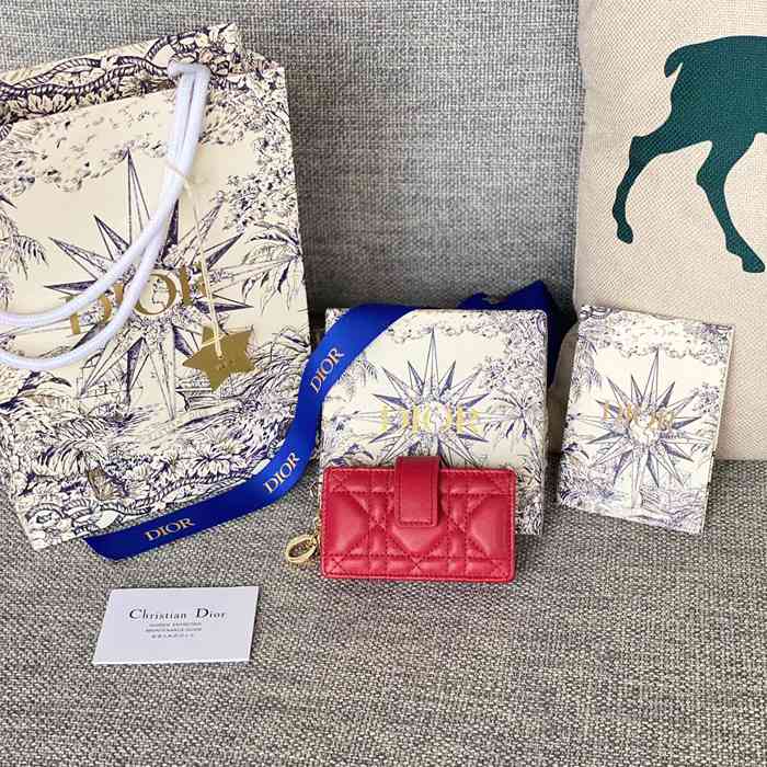 DIOR レディディオール 5スロットカードケース ラムスキン レディース 10.4×7×2cm