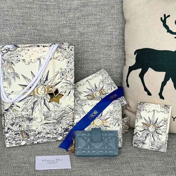 DIOR レディディオール 5スロットカードケース ラムスキン レディース 10.4×7×2cm