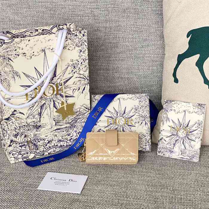 DIOR レディディオール 5スロットカードケース ラムスキン レディース 10.4×7×2cm