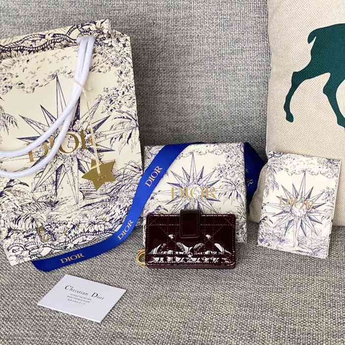 DIOR レディディオール 5スロットカードケース ラムスキン レディース 10.4×7×2cm